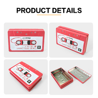 Boîte de rangement en fer blanc de conception originale JYB en forme de cassette audio, idéale pour les cadeaux de Noël, les bonbons, le chocolat et les friandises