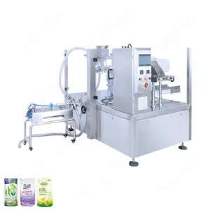Máquina de embalaje Doypack de detergente para ropa de 500ml con bolsa prefabricada de tipo rotativo automático de ml
