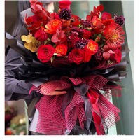 Fait à la main bricolage fleuriste matériaux maille carrée creux dur gaze fleur emballage pour Roses pour Bouquets idées cadeaux-vente en gros