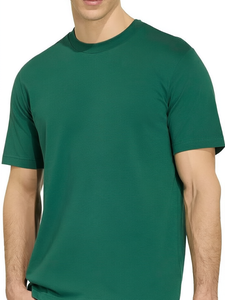 Custom Logo <b>Men</b> <b>Green</b> <b>T</b>-<b>Shirt</b> Bulk Wholesale | Premium Heavyweight 100% Combed Cotton Blank Tee - Product Image 3