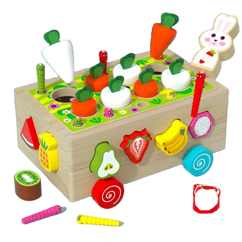 Đồ chơi giáo dục trẻ em trang trại kéo Hình Củ Cải phù hợp với khối xây dựng thông minh xe đồ chơi trẻ em 1-3 tuổi