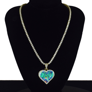 Van Gogh <span class=keywords><strong>Pendentif</strong></span> en forme de cœur Femme Vintage Art Tournesol Iris <span class=keywords><strong>Strass</strong></span> Diamant Bijoux Tennis Ball Chaîne Collier - Product Image 5