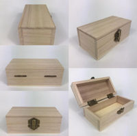 Boîte en bois avec couvercle, coffret en bois brut, petite boîte en pin non fini, emballage pour souvenirs, boîte de rangement en bois avec loquet