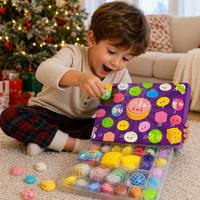 Coffret Calendrier de l'Avent Mystère 24/25 pièces : Jouets Squishy en forme de Ravioli Mignons et Anti-stress