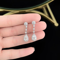 Orecchini a Goccia a Forma di Pera in Oro 18K con Diamanti Coltivati in Laboratorio, Orecchini a Clip alla Moda, Orecchini Pendenti, Orecchini con Diamanti, Orecchini in Oro