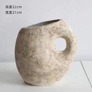 MSH Country <strong>Cottage</strong> Style Stoneware <strong>Pottery</strong> Aged Ceramic Flower Vase for Living Room - Product Image 6