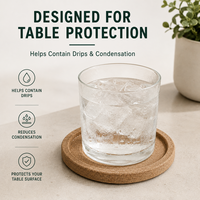 Lot de 6 sous-verres en liège absorbants avec bordure, épaisseur 1 cm, 9,9 cm, pour tasses, cadeaux chaleureux pour la famille, les amis, le bureau et la maison