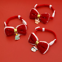 Collier de Noël pour animaux de compagnie avec nœud papillon, collier mignon pour chat avec boucle de sécurité détachable, décoration de Noël pour chaton et chiot