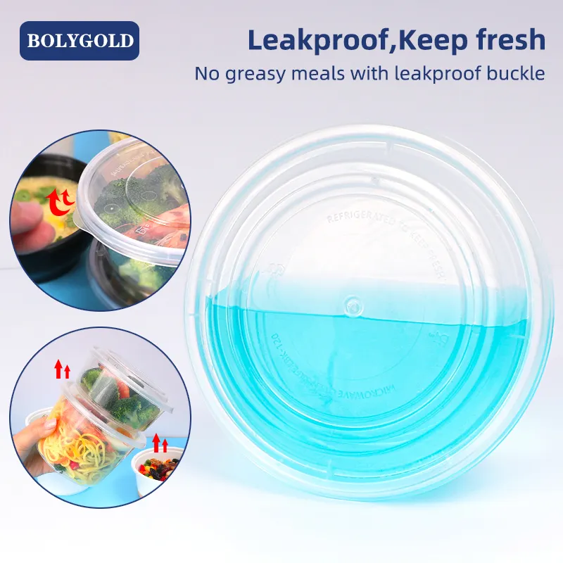 Fabriek Goedkope 360Ml Draagbare Wegwerp Voedsel Container Aanpassen Clear Ronde Plastic Lunchbox Takeaway Kom