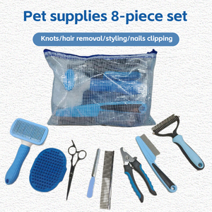 Ensemble de 8 outils portables multifonctions pour le nettoyage des animaux domestiques (chiens et chats) à domicile : brosse et coupe-ongles pour la collecte facile des poils et des ongles. - Product Image 6
