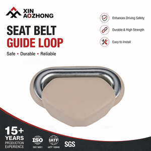 Anneau de sécurité pour ceinture de sécurité automobile, ceinture de sécurité 3 points en métal avec anneau de guidage, crochet en ABS, polyester, acier - Boucle de poteau de voiture, design sportif - Product Image 1