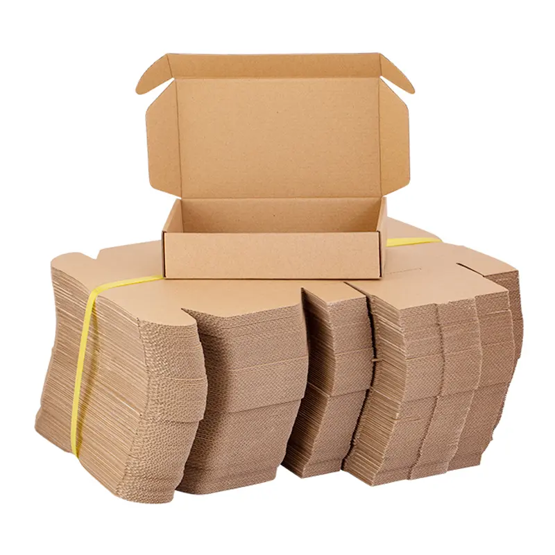 Braune wellpappe-Verpackung für Kleidung mit individuellem Logo Versandbox luxuriöse Markenpapierbox für Bekleidung Versand