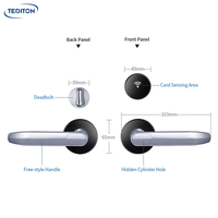 Tediton Retrofit Smart Lock con WiFi/NFC/Blue Electronic Card Lock Hotel para puerta Delantera se adapta al cerrojo existente
