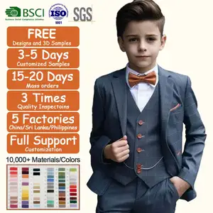 Custom Clothing New handsome boys Gentlemen children three piece suits with pants and vest tuxedo for wedding