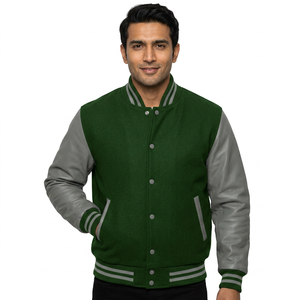 Vestes de baseball universitaires pour hommes de haute qualité, personnalisables, en gros, couleur unie, pour l'hiver - Product Image 1