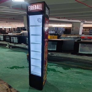 Refrigerador de exhibición de puerta de vidrio transparente ultrafino vertical comercial escaparate LED bebidas nevera delgada - Product Image 2