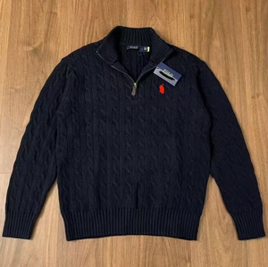 <span class=keywords><strong>Felpa</strong></span> Ralf RL per <span class=keywords><strong>Polo</strong></span> Retro a Maniche Lunghe con Colletto Rovesciato, 100% Cotone, Mezza Zip, Stile Americano Ampio per Uomo Laur - Product Image 1