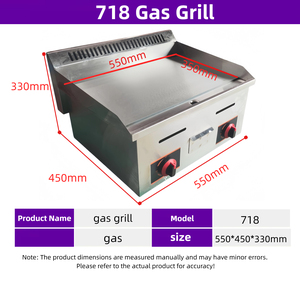 Gril Plancha Commercial en Acier Inoxydable et Fonte à Gaz GPL, Nettoyage Facile pour Restaurants, Chariots de Restauration, Équipement de Friture de Steaks - Product Image 6