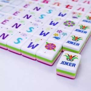 High - Quality Rose Red 4 - Layer Acrylic American - Style Mahjong, Floral Pattern for Home <b>Entertainment</b> - Product Image 2