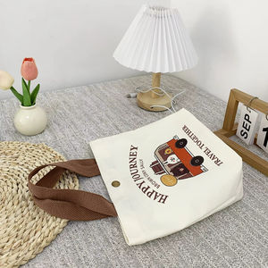 Nouveau sac en toile recyclable ours pour étudiantes Portable travail trompette déjeuner sac à main sac cadeau - Product Image 3