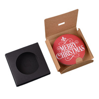 Vente en gros de gobelets en papier kraft brun noir boîte d'emballage pour sous-verres boîte en papier cadeau écologique boîte pour sous-verres avec logo personnalisé