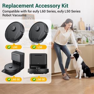 Pièces de rechange et accessoires pour <span class=keywords><strong>aspirateur</strong></span> robot Eufy L60/L60 Hybrid/L60/L50 : brosse rotative, filtres HEPA, brosse latérale, <span class=keywords><strong>sac</strong></span> à poussière - Product Image 2