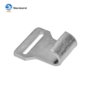 Crochet plat robuste de 2 po EN12195-2, 375 kg, en acier industriel traité thermiquement et zingué, pour sangles d'arrimage à cliquet - Product Image 1
