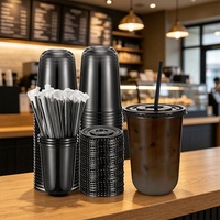 Gobelets jetables transparents en PET sans BPA de qualité alimentaire en forme de U pour boissons froides, café, lait, thé à emporter