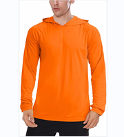 T-shirt en polyester pour hommes, à séchage rapide, logo personnalisé, manches longues, sweat à capuche, entraînement,