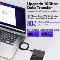 Kabel Pengisian Cepat USB-C ke Micro USB 3.1 Gen 2 Kecepatan Tinggi 10Gbps Tipe C ke Micro B 0.3M 0.5M 1M 2M 3M 5M