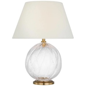 Brass Crescent & Opal Glass Globe Modern Minimalist Table Lamp | Stylish Lighting for Hotel Open Area & Premium Lobby - Product Image 6