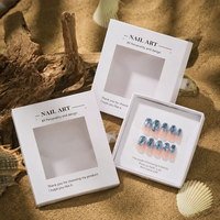 Caja de Embalaje Rígida de Lujo para Uñas, Papel Kraft con Laminado Mate, Reciclable, con Estampado en Relieve UV, Caja Personalizada con Marca para Arte de Uñas