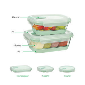 Boîte de rangement alimentaire pliable en silicone pour le déjeuner, vente en gros OEM, pour le camping en plein air, les voyages, les enfants et l'école - Product Image 5