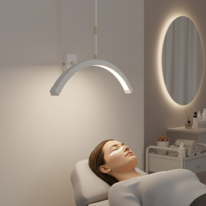 Lámpara LED de media luna de 28 pulgadas para salón, luz colgante de techo regulable para pestañas, iluminación de belleza para tatuajes de pestañas, maquillaje, spa y estudio. - Product Image 3