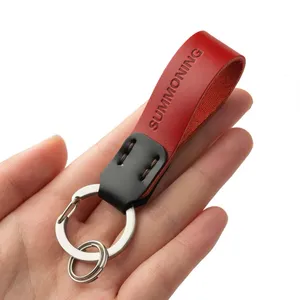 Personalized Luxury Genuine PU Leather Keychain Custom Business Car Keychain With Offset And UV Printing Bulk Order Welcome