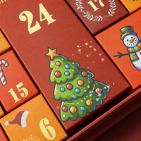 Boîte de calendrier de l'avent personnalisée de luxe pour influenceurs, emballage de marque, 24 jours, soins de la peau, maquillage, chocolat, boîte cadeau rigide magnétique