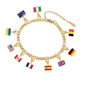 Breloques drapeaux de pays 10*6.6mm pour la fabrication de bijoux, bracelet DIY, acier inoxydable, bijoux tendance, enregistrant vos <span class=keywords><strong>souvenirs</strong></span> de voyage - Product Image 2