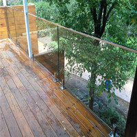 Clip en acier inoxydable poli miroir haut de gamme pour balustrade sans cadre, système de mur en verre pare-vent pour villa de luxe et terrasse