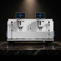 Máquina de Espresso Semiautomática de Doble Grupo AE-2, Caldera Doble de Acero Inoxidable de 7L, Cafetera Comercial con Pantalla Táctil de 5 Pulgadas