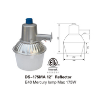 Lampe de rue à capteur de lumière 110V Mercury Light Dark to Dawn 175W avec douille en céramique E40 adaptable E27