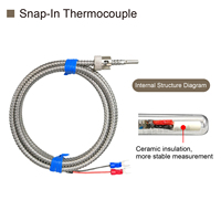 WRNT-03-1 K/J Type Bayonet Thermocouple SS Hose Probe Injection Molding Mold Temperature Control Sensor