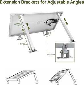 Supports de montage inclinables réglables pour panneaux solaires de 30 pouces, supports de panneaux solaires de 150W ou plus pour bateaux - Product Image 2