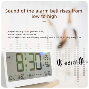 Digital Alarm <b>Clock</b> Temperature and Date Week Display Night Mode Table <b>Clock</b> Voice Control 12/24H Electronic <b>LED</b> Alarm <b>Clocks</b> - Product Image 5