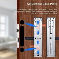Serrure de porte intelligente à empreintes digitales Cat Eye avec caméra, interphone vidéo, serrure d'entrée sans clé, clavier numérique biométrique, serrure intelligente