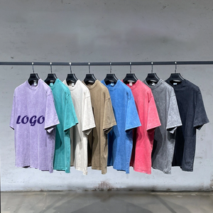 Custom Logo Vintage Acid Washed Streetwear Blank Oversized T Shirt 100% Cotton Men's T-shirt - Product Image 1