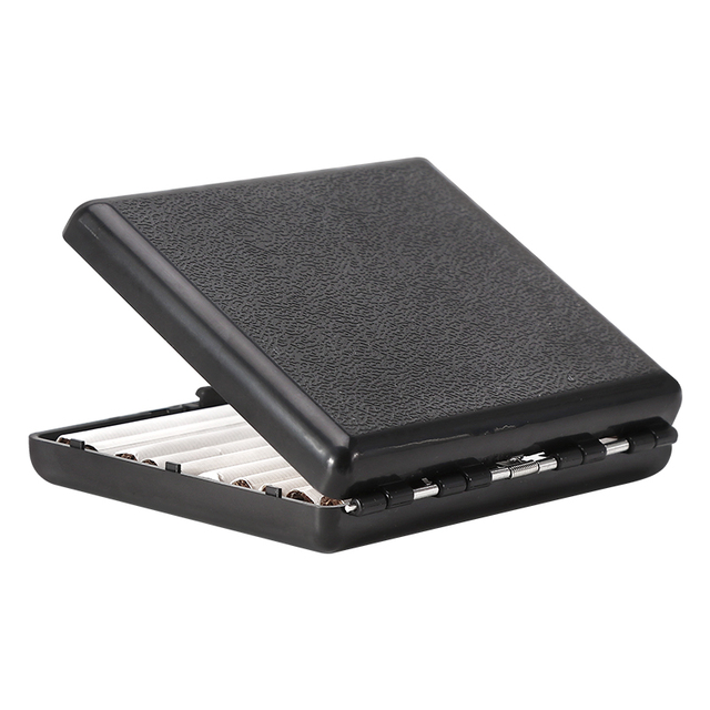New Fashion Blank Black Plastic Slim Cigarette case Custom logo Tobacco Smoke Cigarette Box Wholesale Storage case