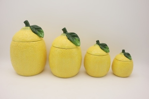 Support à éponge en céramique jaune en forme de <span class=keywords><strong>citron</strong></span> pour évier de cuisine, organiseur de récipients à vaisselle en forme de fruit 3D, 11x11x9cm - Product Image 5
