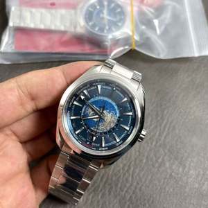 Reloj Mecánico Automático de Lujo para Hombre, Versión Original de Alta Calidad, Patrón Azul Clásico, Resistente al Agua, Acero Inoxidable. Omegaes - Product Image 3