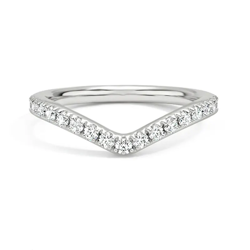 0.1ct 3 มม.สีขาว moissanite แหวน Eternity Band แหวน 925 เครื่องประดับเงินสเตอร์ลิงแหวนหมั้นงานแต่งงานเดทของขวัญผู้หญิง