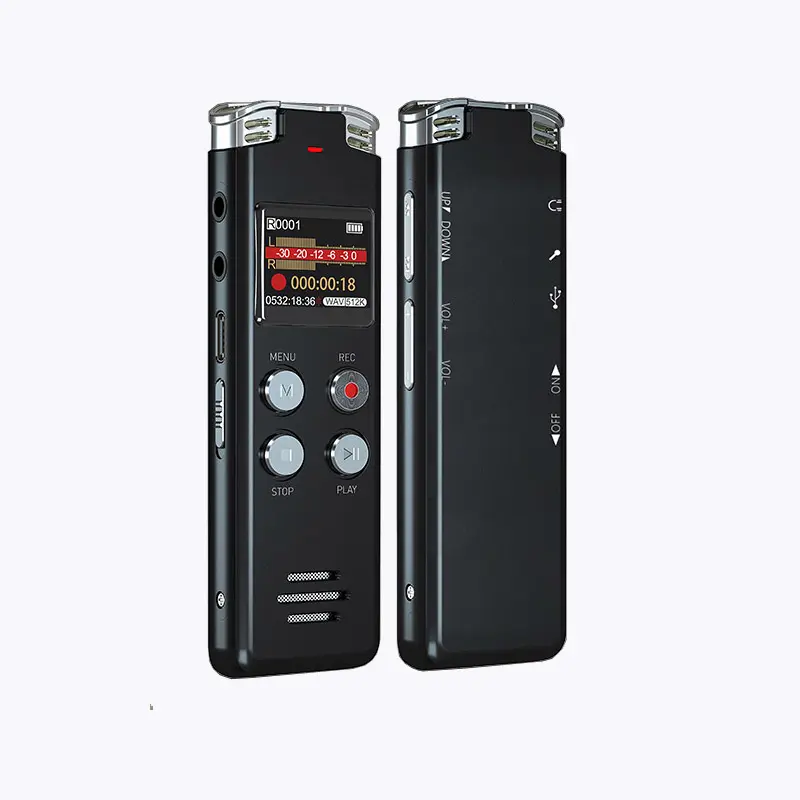 Perekam Audio suara Digital 32GB, perangkat rekaman suara diaktifkan dengan pemutar pemutaran MP3